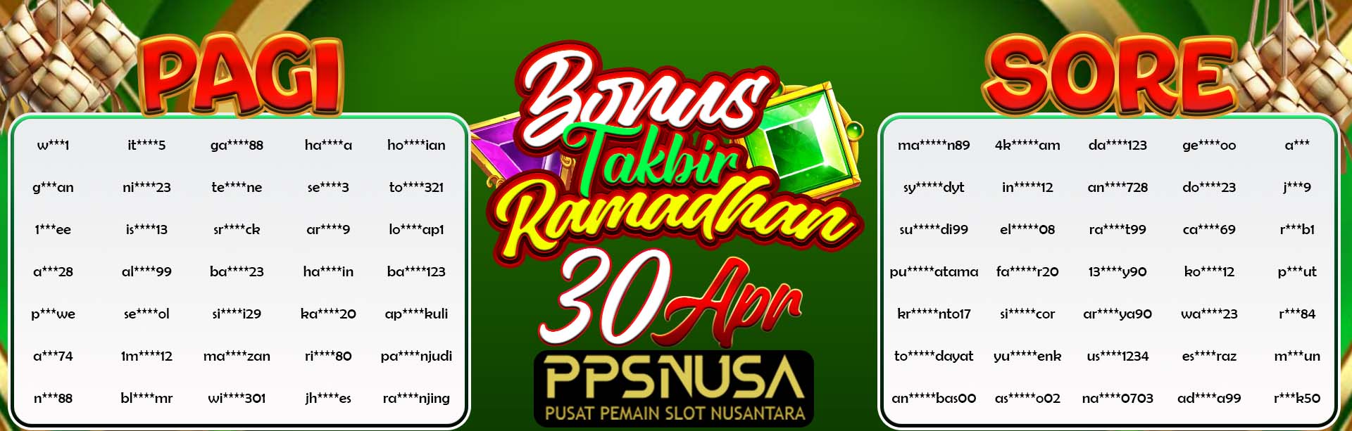 PEMENANG UNDIAN PAGI PPSNUSA "Bonus Kejat Kejut MEI" 5 MEI 2025				