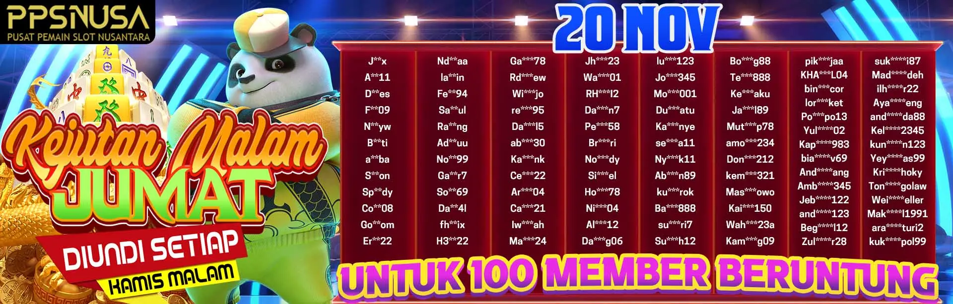 PEMENANG BONUS UNDIAN MALAM JUMAT
