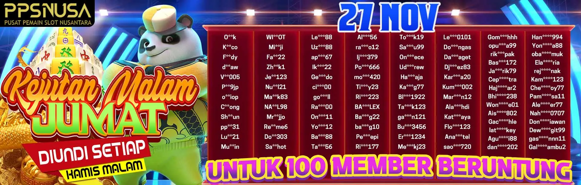 PEMENANG BONUS UNDIAN MALAM JUMAT