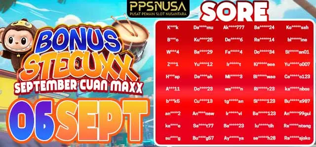 PEMENANG UNDIAN MALAM PPSNUSA "BONUS STECUXX (September CUan MaXX)" 6 SEPTEMBER 2025 