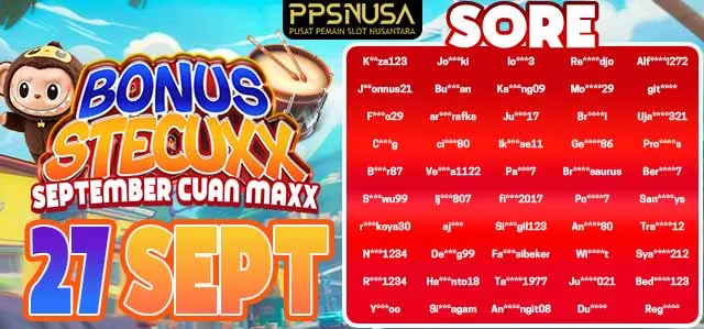 PEMENANG UNDIAN MALAM PPSNUSA "BONUS STECUXX (September CUan MaXX)" 27 SEPTEMBER 2025			