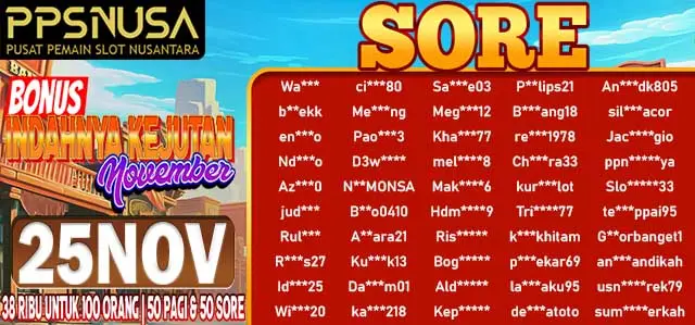 PEMENANG UNDIAN MALAM PPSNUSA "BONUS INDAHNYA KEJUTAN NOVEMBER" 25 NOVEMBER 2025				