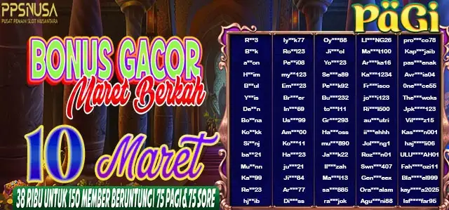 PEMENANG UNDIAN PAGI PPSNUSA "BONUS GACOR MARET BERKAH" 10 MARET 2026