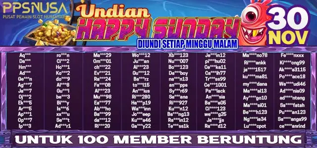 PEMENANG BONUS UNDIAN HAPPY SUNDAY PPSNUSA 30 NOVEMBER 2025 @150k
