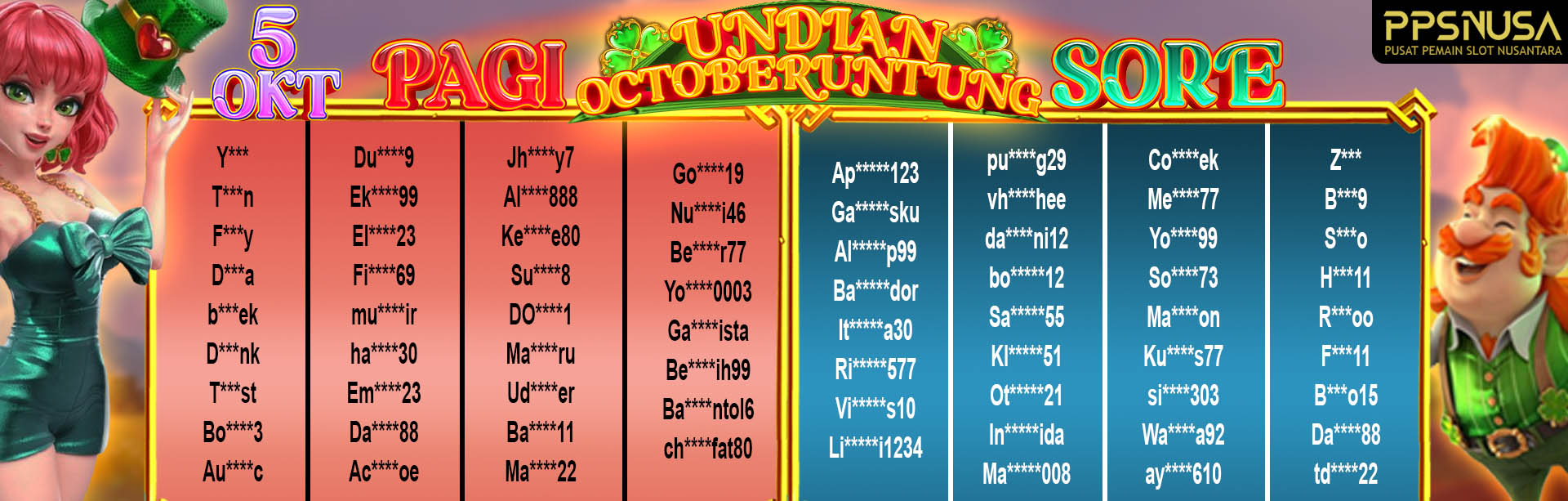 PEMENANG UNDIAN MALAM PPSNUSA "BONUS OCTOBERUNTUNG" 5 OCTOBER 2024			