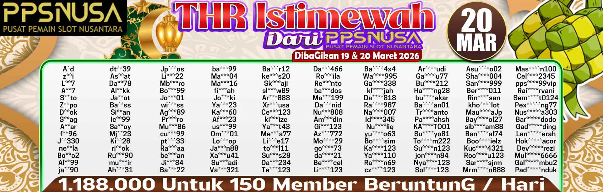 THR dari PPSNUSA 20 Maret 2026