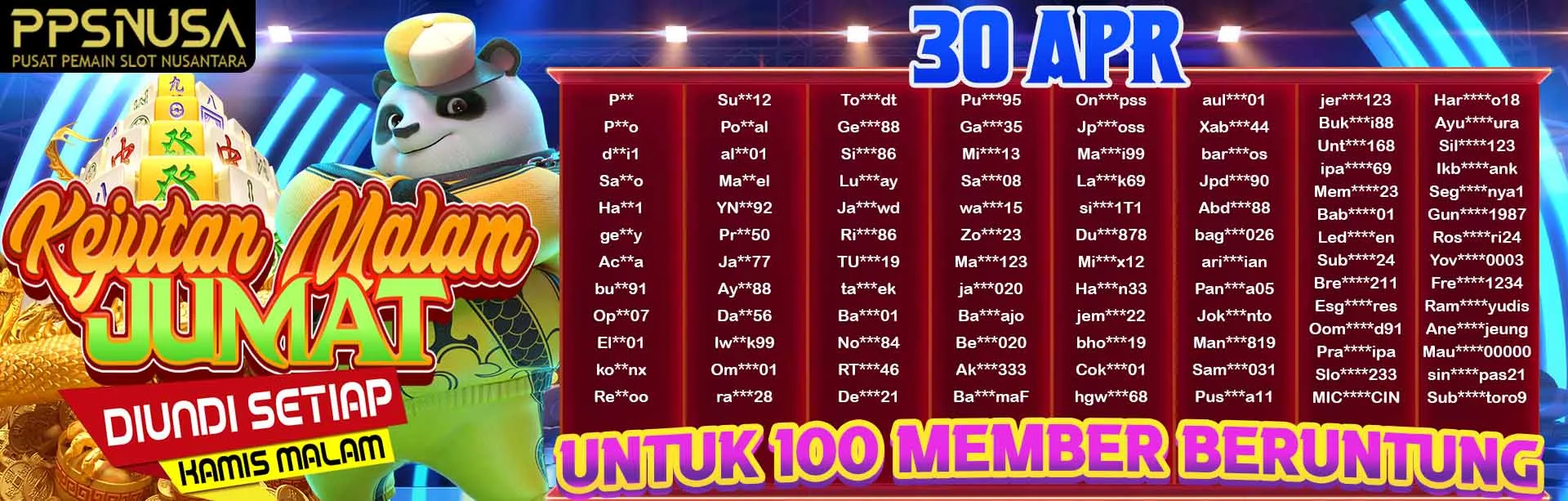 PEMENANG MALAM JUMAT 30 APr 2026