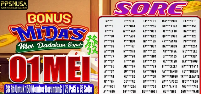 PEMENANG UNDIAN MALAM PPSNUSA "Bonus MiDaS (Mei Dadakan Super)" 1 MEI 2026	