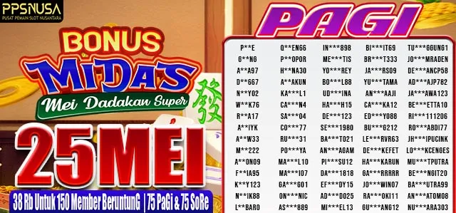PEMENANG UNDIAN PAGI PPSNUSA "Bonus MiDaS (Mei Dadakan Super)" 25 MEI 2026
