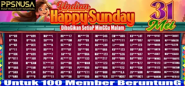 PEMENANG BONUS UNDIAN HAPPY SUNDAY PPSNUSA 31 MEI 2026